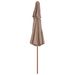 Parasol double avec mât en bois 270 cm Taupe - Photo n°5