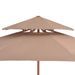 Parasol double avec mât en bois 270 cm Taupe - Photo n°6