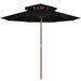 Parasol double avec mât en bois Noir 270 cm - Photo n°1