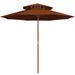 Parasol double avec mât en bois Terre cuite 270 cm - Photo n°1