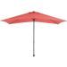 Parasol droit 3x2 m inclinable - Mât Aluminium avec toile polyester 160 g/m² - Rouge - Photo n°1