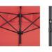 Parasol droit 3x2 m inclinable - Mât Aluminium avec toile polyester 160 g/m² - Rouge - Photo n°4