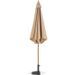 Parasol en bois rond et polyester 160g/m² - Arc 3 m - Beige taupe - Photo n°4