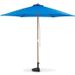Parasol en bois rond et polyester 160g/m² - Arc 3 m - Bleu profond - Photo n°2