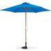 Parasol en bois rond et polyester 160g/m² - Arc 3 m - Bleu profond - Photo n°6
