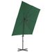 Parasol en porte-à-faux avec mât en acier 250 x 250 cm Vert - Photo n°4
