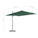 Parasol en porte-à-faux avec mât en acier 250 x 250 cm Vert - Photo n°9