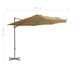 Parasol en porte-à-faux avec mât en acier Taupe 300 cm - Photo n°9