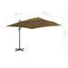 Parasol en porte-à-faux avec mât en aluminium 300x300 cm Taupe - Photo n°9