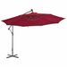 Parasol en porte-à-faux avec mât en aluminium 350 cm Bordeaux - Photo n°2