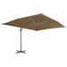 Parasol en porte-à-faux avec mât en aluminium 400x300 cm Taupe - Photo n°3