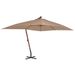Parasol en porte-à-faux avec mât en bois 400 x 300 cm Taupe - Photo n°1