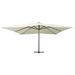 Parasol en porte-à-faux avec mât en bois 400x300 cm Blanc sable - Photo n°2
