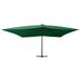 Parasol en porte-à-faux avec mât en bois 400x300 cm Vert - Photo n°2