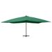 Parasol en porte-à-faux avec mât en bois 400x300 cm Vert - Photo n°3