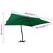 Parasol en porte-à-faux avec mât en bois 400x300 cm Vert - Photo n°8