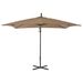 Parasol en porte-à-faux avec poteau en acier 250x250 cm Taupe - Photo n°4