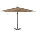 Parasol en porte-à-faux avec poteau en acier 250x250 cm Taupe - Photo n°4