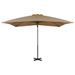 Parasol en porte-à-faux et mât en aluminium 250x250 cm Taupe - Photo n°3