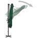 Parasol en porte-à-faux et mât en aluminium 250x250 cm Vert - Photo n°5
