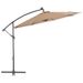 Parasol en porte-à-faux LED et mât en acier 300 cm Taupe - Photo n°1