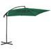 Parasol en porte-à-feux avec mât en acier 250 x 250 cm Vert - Photo n°3