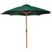 Parasol sur pied toile verte & bois 258 cm - Photo n°1