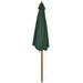 Parasol sur pied toile verte & bois 258 cm - Photo n°6