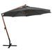 Parasol suspendu avec mât Anthracite 3,5x2,9 m Bois de sapin - Photo n°3