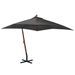 Parasol suspendu avec mât Anthracite 3x3 m Bois de sapin massif - Photo n°1