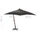 Parasol suspendu avec mât Anthracite 3x3 m Bois de sapin massif - Photo n°8