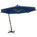 Parasol suspendu avec mât Bleu azuré 3,5x2,9 m Bois de sapin - Photo n°1