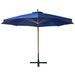 Parasol suspendu avec mât Bleu azuré 3,5x2,9 m Bois de sapin - Photo n°4