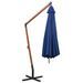 Parasol suspendu avec mât Bleu azuré 3,5x2,9 m Bois de sapin - Photo n°5