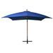 Parasol suspendu avec mât Bleu azuré 3x3 m Bois de sapin massif - Photo n°3