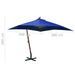 Parasol suspendu avec mât Bleu azuré 3x3 m Bois de sapin massif - Photo n°8