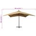 Parasol suspendu avec mât en bois 300 cm Taupe - Photo n°8