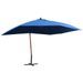 Parasol suspendu avec mât en bois 400x300 cm Bleu - Photo n°1