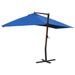 Parasol suspendu avec mât en bois 400x300 cm Bleu - Photo n°4