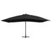 Parasol suspendu avec mât en bois 400x300 cm Noir - Photo n°3