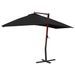 Parasol suspendu avec mât en bois 400x300 cm Noir - Photo n°4