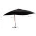 Parasol suspendu avec mât en bois 400x300 cm Noir - Photo n°8