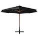 Parasol suspendu avec mât Noir 3,5x2,9 m Bois de sapin massif - Photo n°4