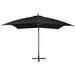 Parasol suspendu avec mât Noir 3x3 m Bois de sapin massif - Photo n°3