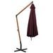 Parasol suspendu avec mât Rouge bordeaux 3,5x2,9m Bois de sapin - Photo n°5