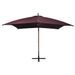 Parasol suspendu avec mât Rouge bordeaux 3x3 m Bois de sapin - Photo n°3