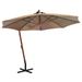 Parasol suspendu avec mât Taupe 3,5x2,9 m Bois de sapin massif - Photo n°1