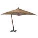 Parasol suspendu avec mât Taupe 3x3 m Bois de sapin massif - Photo n°1