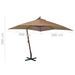 Parasol suspendu avec mât Taupe 3x3 m Bois de sapin massif - Photo n°8