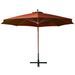 Parasol suspendu avec mât Terre cuite 3,5x2,9 m Bois de sapin - Photo n°4